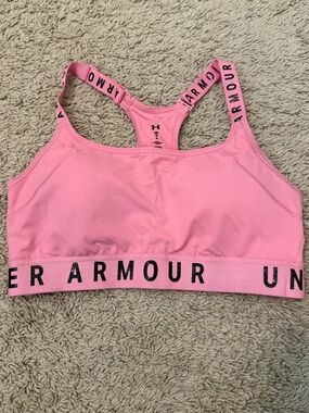 Under Armour Pink Logo Sports Bra